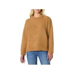 Women's Oversized Pink Camel Heather Mohair Crewneck Sweater XL - NEW